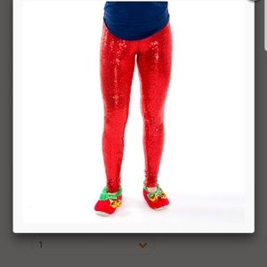 Red sequins leggings